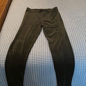 Black velvet stretch pants